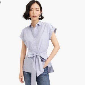 J.Crew Button Front Tie Waist Top